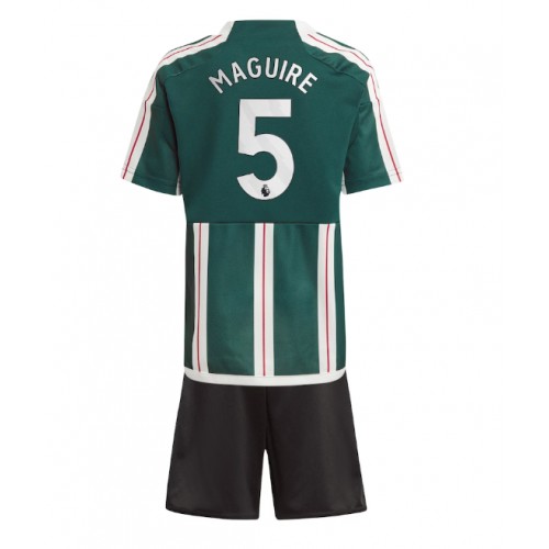 Dres Manchester United Harry Maguire #5 Gostujuci za djecu 2023-24 Kratak Rukav (+ kratke hlače)